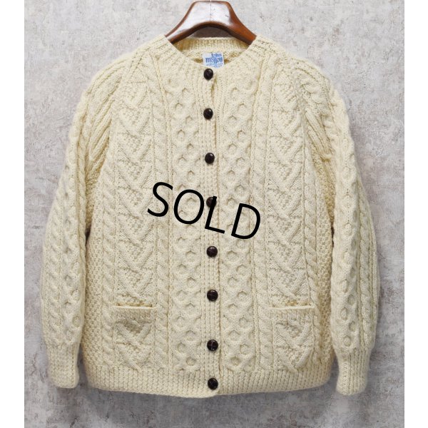 画像1: ビンテージ【アイルランド製】【JOHN MOLLOY】ジョンモロイ 【アランカーディガン】サイズW-L程度【レディース古着】 