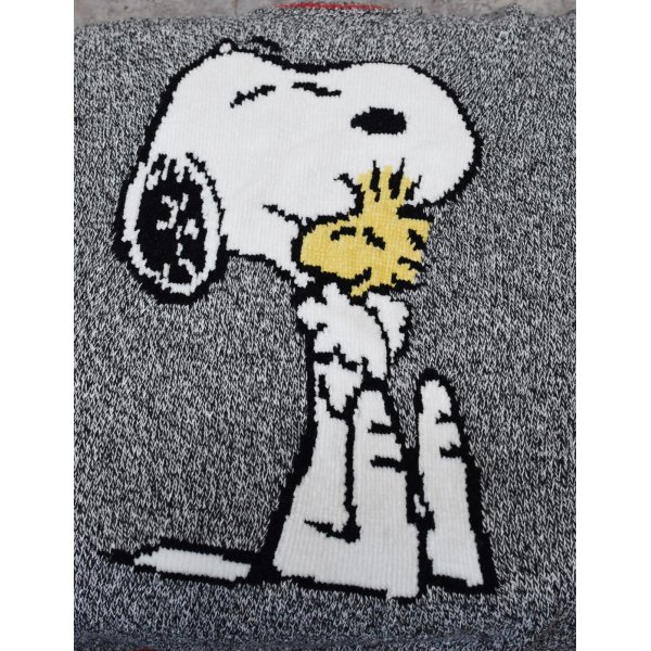 画像3: 【ビンテージ】【Teddy Fresh】スヌーピー【黒ｘ白ｘリブ赤ライン】【セーター】 