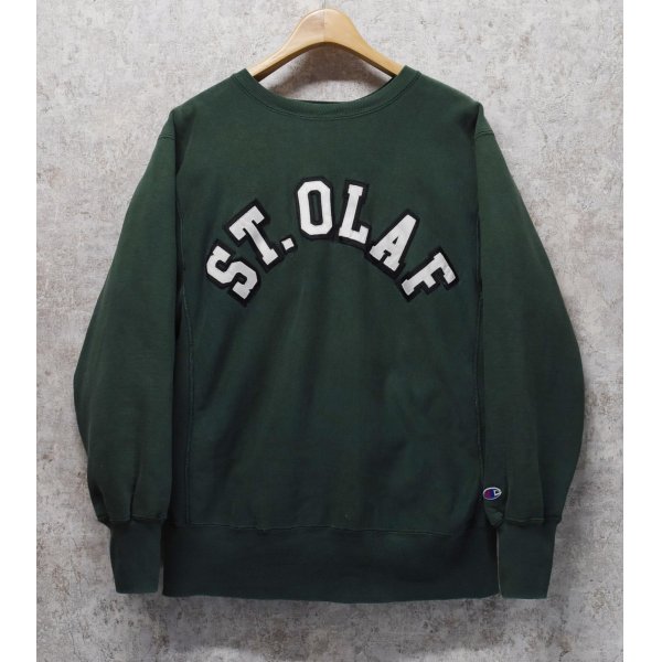 画像1: 90's【USA製】【Champion】【チャンピオン】【リバースウィーブ】【ST.OLAF】【聖オラフカレッジ】【緑】【スウェット】【サイズL】