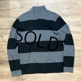 【ラルフローレン】POLO RALPH LAUREN【黒ｘチャコール】ボーダー 針抜き【タートルネックロンT】【サイズＭ】 