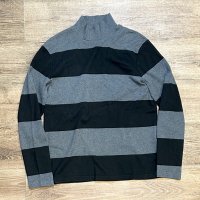 【ラルフローレン】POLO RALPH LAUREN【黒ｘチャコール】ボーダー 針抜き【タートルネックロンT】【サイズＭ】 