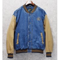 90's【ビンテージ】【Dun brooke】ダンブルック【デニム×コットン】袖切替【スタジャン】【サイズＬ】 