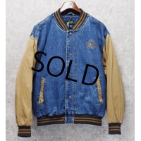 90's【ビンテージ】【Dun brooke】ダンブルック【デニム×コットン】袖切替【スタジャン】【サイズＬ】 