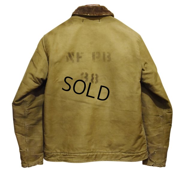 画像3: 40's【ビンテージ】【米軍実物】【U.S.NAVY】【N-1】【バックステンシル入り】【デッキジャケット】【US38程度】 