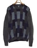 【ビンテージ】【Dockers】ドッカーズ【黒ｘブルー×ブラウン】【アクリルｘレーヨン】【タオル地】スウェット【サイズXL】 