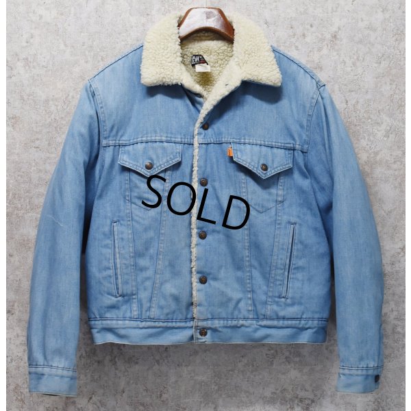 画像1: 【80s~】【USA製】ビンテージ【Levis】リーバイス 【サックスブルー】 裏ボア付き【デニムジャケット】ボアジャン 
