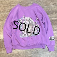 90's【ビンテージ】【Pannil】パニール【ウサギプリント】【パープル】【スウェット】【レディース古着】【サイズL】 