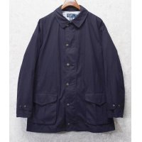 【RALPH LAUREN】【ラルフローレン】【ネイビー×裏地チェック】【コットンジャケット】【ジップアップコート】【サイズXL】 