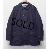 【RALPH LAUREN】【ラルフローレン】【ネイビー×裏地チェック】【コットンジャケット】【ジップアップコート】【サイズXL】 