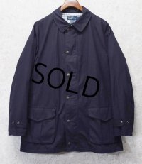 【RALPH LAUREN】【ラルフローレン】【ネイビー×裏地チェック】【コットンジャケット】【ジップアップコート】【サイズXL】 