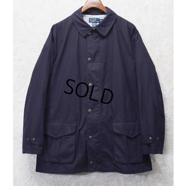 画像1: 【RALPH LAUREN】【ラルフローレン】【ネイビー×裏地チェック】【コットンジャケット】【ジップアップコート】【サイズXL】 