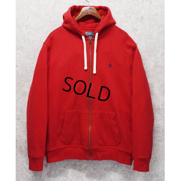 画像1: 【程度良好!!】RALPH LAUREN【ラルフローレン】【赤】フルジップパーカー【コットンパーカー】【サイズXXL】 