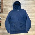 80's~【USA製】【ビンテージ】【LAND’S END】ランズエンド別注【チャンピオン】【Champion】【リバースウィーブ】紺【目無し】パーカー【サイズＬ】 