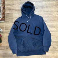 80's~【USA製】【ビンテージ】【LAND’S END】ランズエンド別注【チャンピオン】【Champion】【リバースウィーブ】紺【目無し】パーカー【サイズＬ】 