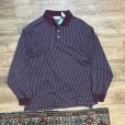 画像1: 90’s ビンテージ【エディーバウアー】【エンジ】格子柄【長袖ポロシャツ】【サイズＭ】<br> (1)
