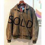 90's~ ビンテージ【ラルフローレン】【POLO RALPH LAUREN】ブラウン チンストラップ付き【スエードブルゾン】スウィングトップ【サイズＬ】 