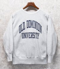 90's【USA製】【Champion】【チャンピオン】RW【リバースウィーブ】オールドドミニオン大学【カレッジスウェット】【グレー】【サイズL】 