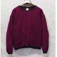 画像1: 【ビンテージ】【CHEETAH】【ワインレッドｘ黒リブ】【タオル地】スウェット【サイズM】<br> (1)
