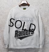 90's【USA製】【ビンテージ 】【HOME TEAM】【NFL】【LOS ANGELES RAIDERS】【ロサンゼルスレイダーズ】【グレー】【スウェット】【サイズM】 
