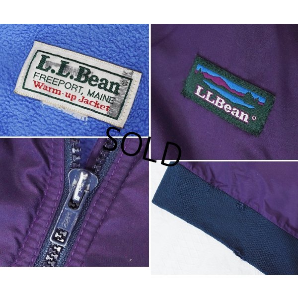 画像2: 90's【ビンテージ】L.L.Bean【LLビーン】【紫×紺リブ】裏地フリース【ウォームアップジャケット】【メンズM程度】