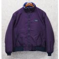 90's【ビンテージ】L.L.Bean【ＬＬビーン】【紫×紺リブ】裏地フリース【ウォームアップジャケット】【メンズＭ程度】 