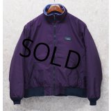 90's【ビンテージ】L.L.Bean【ＬＬビーン】【紫×紺リブ】裏地フリース【ウォームアップジャケット】【メンズＭ程度】 
