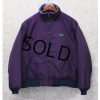 90's【ビンテージ】L.L.Bean【ＬＬビーン】【紫×紺リブ】裏地フリース【ウォームアップジャケット】【メンズＭ程度】 
