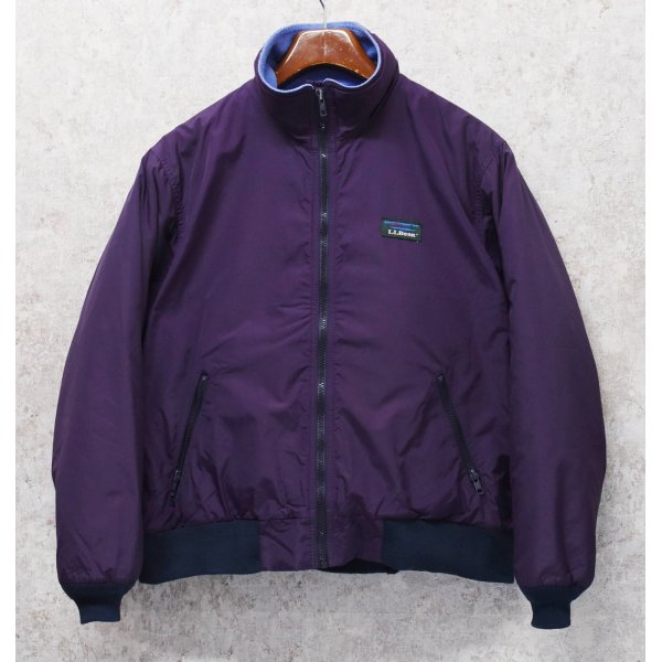 画像1: 90's【ビンテージ】L.L.Bean【ＬＬビーン】【紫×紺リブ】裏地フリース【ウォームアップジャケット】【メンズＭ程度】 