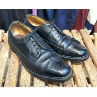 【ビンテージ】【フローシャイム インペリアル】【黒】【ウィングチップシューズ】【10 1/2D】【28.5cm程度】 