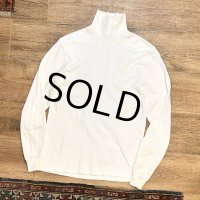 USA製【duokfold】デュオフォールド【白】無地【タートルネックロンT】【サイズM】 