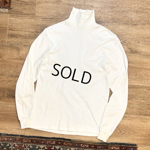 画像1: USA製【duokfold】デュオフォールド【白】無地【タートルネックロンT】【サイズM】 