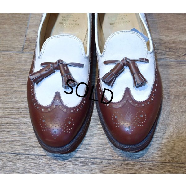 画像3: 【ブルックスブラザーズ】【茶色×白】【オールデン】メダリオン【タッセルローファー】【9 1/2 2E】【27.5cm程度】 