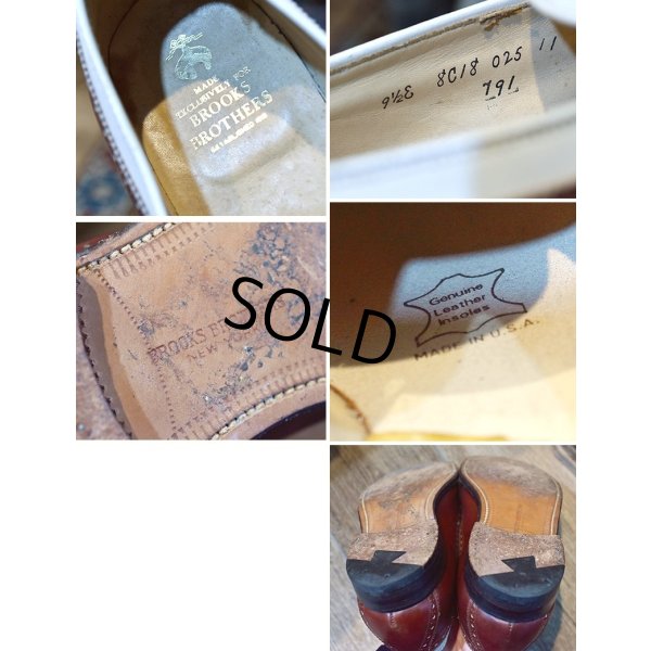 画像2: 【ブルックスブラザーズ】【茶色×白】【オールデン】メダリオン【タッセルローファー】【9 1/2 2E】【27.5cm程度】 