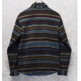 画像3: 【L.L.Bean 】【L.L.ビーン】ビンテージ【オリーブｘ紫ｘ水色】ボーダー【フリースジャケット】フリースシャツ【サイズＭＲ】<br> (3)
