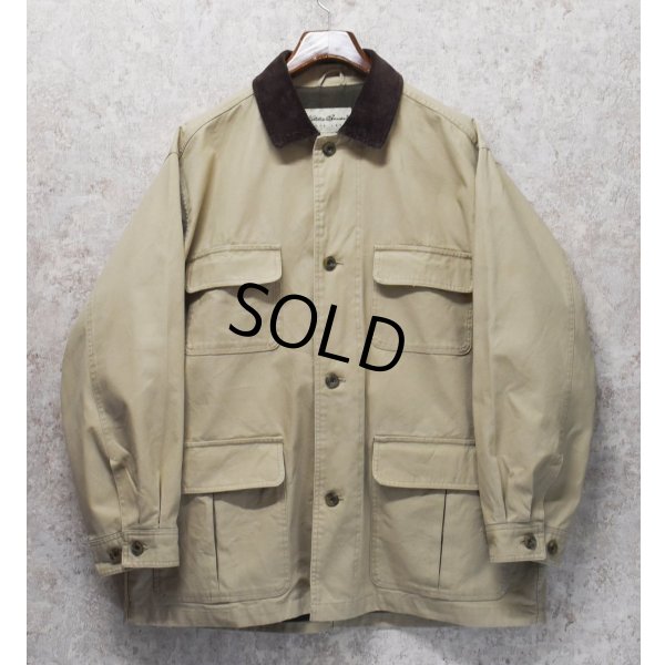 画像4: 【ビンテージ】【エディーバウアー】【ベージュ×襟ブラウンコーデュロイ】コットンジャケット【ハンティングジャケット】【サイズL】