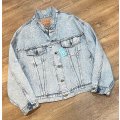 90’s 【ビンテージ】USA製【リーバイス】【LEVIS】【70598】【ケミカルウォッシュ】【デカパッチ】【Gジャン】デニムジャケット【サイズXL】 