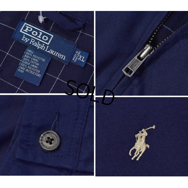 画像2: 【ラルフローレン】【POLO RALPH LAUREN】【紺ｘ裏地白格子柄】【ブルゾン】スウィングトップ【サイズＸＬ】 