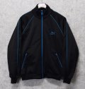  ビンテージ【ＰＵＭＡ】プーマ【黒ｘ青ライン】ポリエステル【トラックジャケット】【サイズM】 