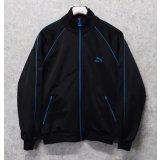  ビンテージ【ＰＵＭＡ】プーマ【黒ｘ青ライン】ポリエステル【トラックジャケット】【サイズM】 