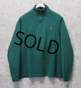 【ラルフローレン】POLO RALPH LAUREN【緑】【無地】【ハーフジップ】【コットンセーター】【サイズL】  