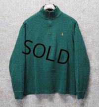 【ラルフローレン】POLO RALPH LAUREN【緑】【無地】【ハーフジップ】【コットンセーター】【サイズL】  