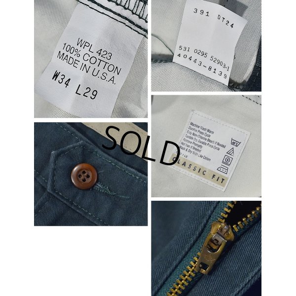 画像3: 90's【USA製】【DOCKERS】リーバイス　ドッカーズ【緑】【２タック】コットンパンツ【34ｘ29】 