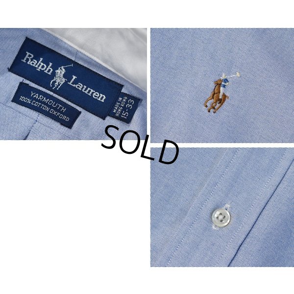 画像2: POLO RALPH LAUREN【ラルフローレン】YARMOUTH【水色×白】【クレリックシャツ】【コットンボタンダウンシャツ】【15-33】 