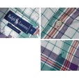 画像2: ビンテージ【POLO RALPH LAUREN】ラルフローレン 紫ｘ緑ｘ白 チェック【コットンBDシャツ】サイズＭ<br> (2)