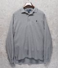 【ラルフローレン】 【POLO ralph lauren】【グレー】コットン【長袖ポロシャツ】 【サイズＬ】  