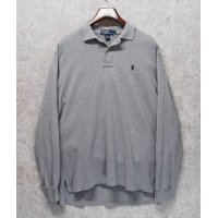 【ラルフローレン】 【POLO ralph lauren】【グレー】コットン【長袖ポロシャツ】 【サイズＬ】  