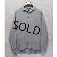 【ラルフローレン】 【POLO ralph lauren】【グレー】コットン【長袖ポロシャツ】 【サイズＬ】  