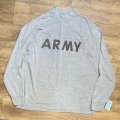 【00's】【U.S.ARMY】米軍【ＡＲＭＹ】【グレー】【モックネック】【フィットネスユニフォーム】【ロンT】【サイズL】 