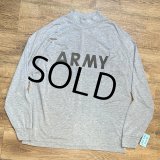 【00's】【U.S.ARMY】米軍【ＡＲＭＹ】【グレー】【モックネック】【フィットネスユニフォーム】【ロンT】【サイズL】 