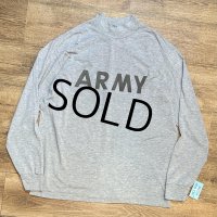 【00's】【U.S.ARMY】米軍【ＡＲＭＹ】【グレー】【モックネック】【フィットネスユニフォーム】【ロンT】【サイズL】 